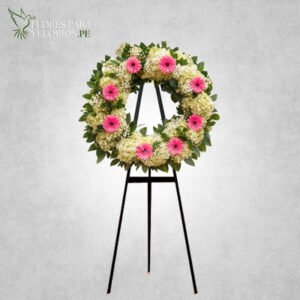corona funebre 10 gerberas - flores para velorios Corona funebre 10 - Gerberas