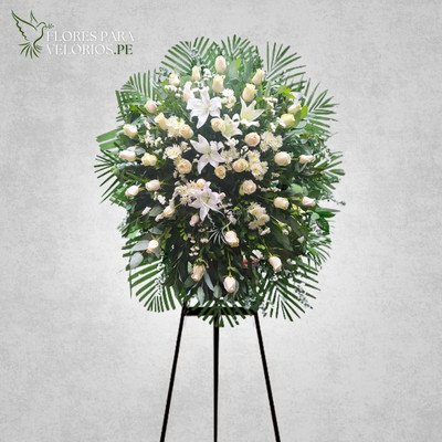 corona funebre 13 angel - flores para velorios Corona funebre 13 - Ángel