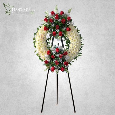 corona funebre 17 amormío - flores para velorios Corona funebre 17 - Amormío