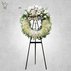 Corona funebre 18 - Iris & Gerberas