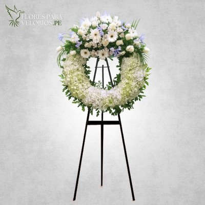 Corona funebre 18 - Iris & Gerberas