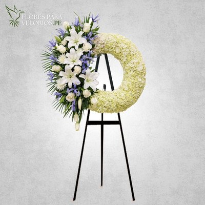 corona funebre 20 iris- flores para velorios Corona funebre 20 - Iris