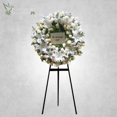 Corona funebre 26 - Rosas & Lirios