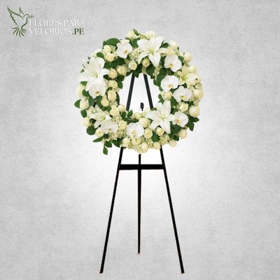 corona funebre 27 orquideas - flores para velorios Corona funebre 27 - Orquideas