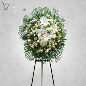 Corona funebre 03 - Blanca