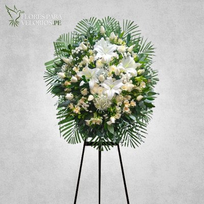 Corona funebre 03 - Blanca