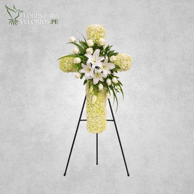 Cruz funebre Rosas y Lirios