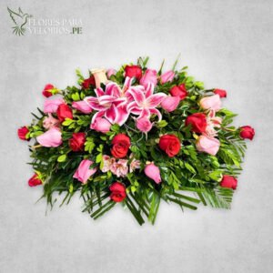 Manto funebre 05 - Flores rosadas