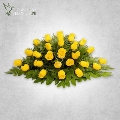 manto funebre rosas amarillas - flores para velorios Manto funebre 03 - Rosas amarillas